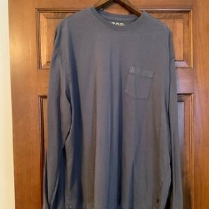 Izod Luxury Sport Vintage Wash LS T-Shirt, Mens XXL, Grey